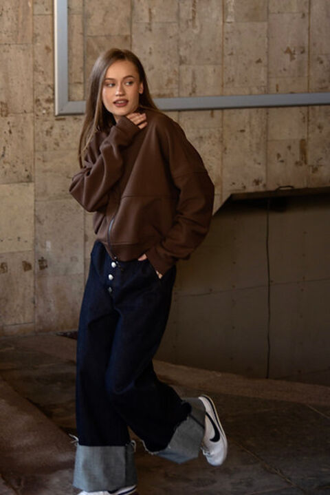 Brown trinité bomber jacket