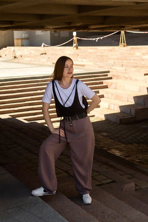Grey linen pants