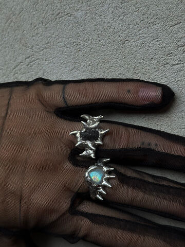 Ring with a stone from the Atlantic Ocean