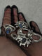 Ring with round labradorite