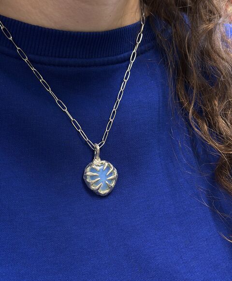 Підвіска "Сердечко" зі штучним опалом