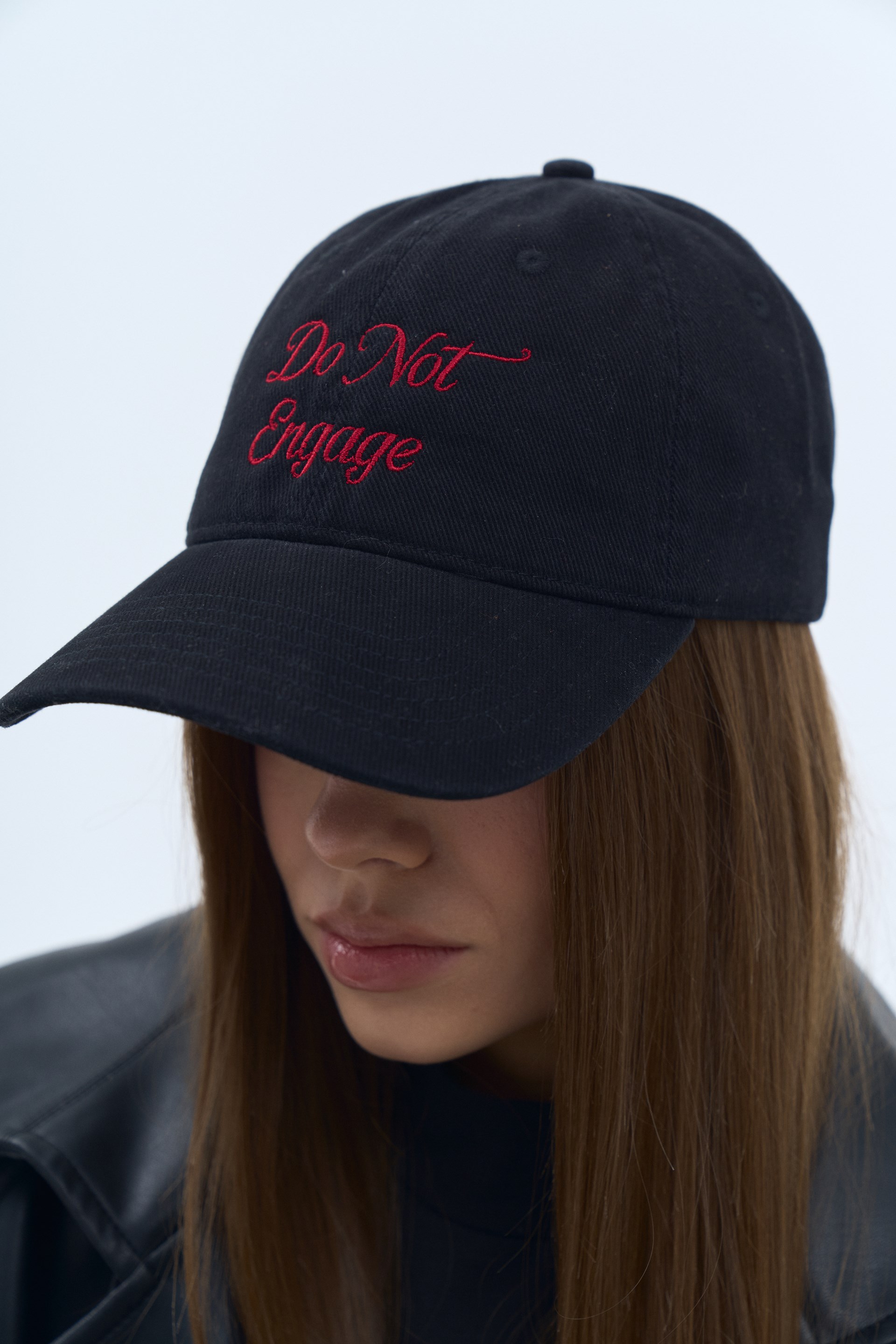Black denim cap do not engage