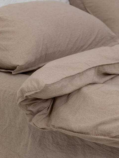 Set of boiled cotton linen Almond