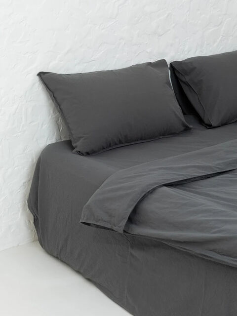 Set of boiled cotton linen Slate