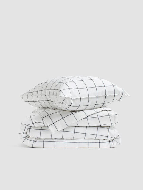 Set of boiled cotton linen Grid