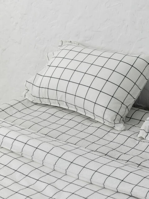Set of boiled cotton linen Grid