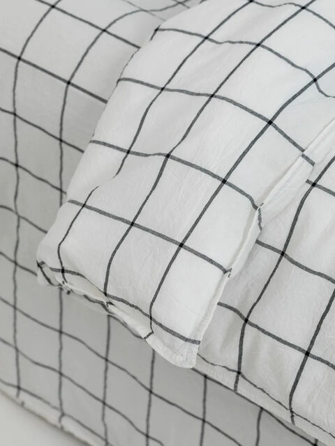 Set of boiled cotton linen Grid