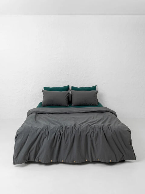 Set of boiled cotton linen Mix Slate-Smaragd