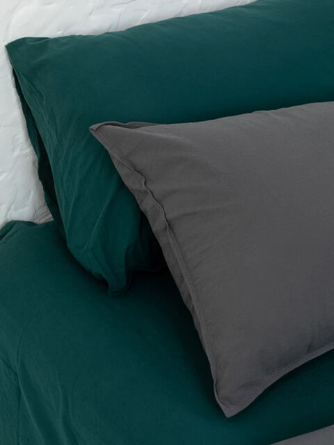 Set of boiled cotton linen Mix Slate-Smaragd