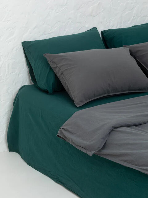 Set of boiled cotton linen Mix Slate-Smaragd
