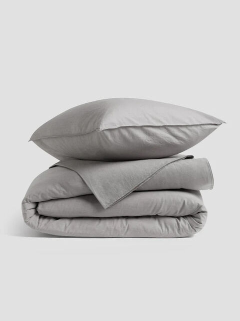 Set of boiled cotton linen Grey