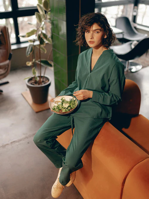 Women's pajamas made of boiled cotton Smaragd