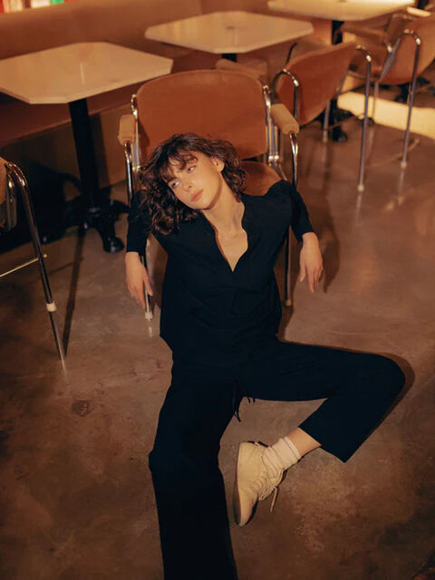 Women's pajamas made of boiled cotton Black