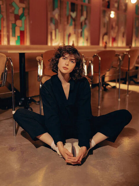 Women's pajamas made of boiled cotton Black