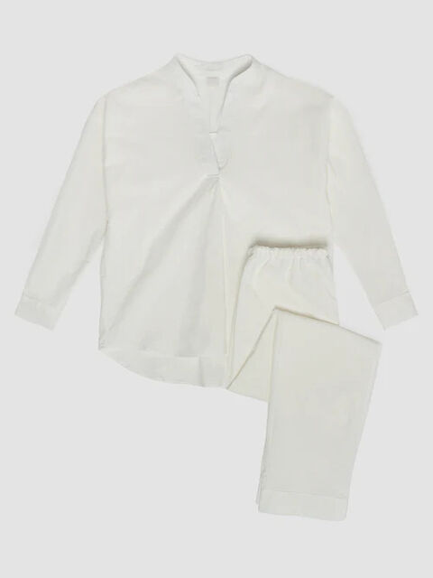 Women's boiled cotton pajamas Creme