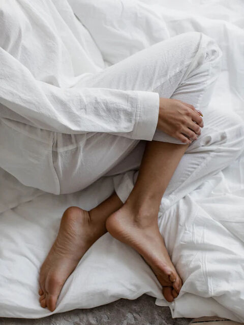 Women's boiled cotton pajamas Creme