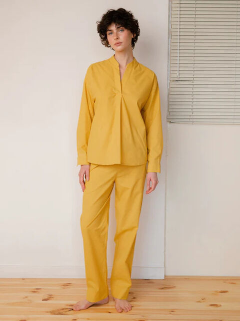 Women's pajamas made of boiled cotton Curry