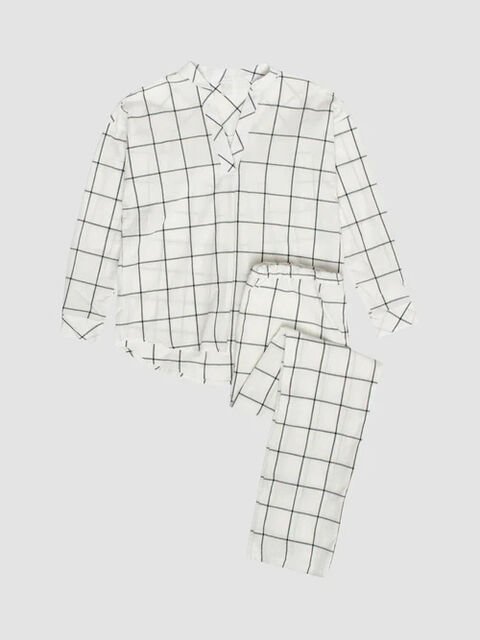 Women's pajamas made of boiled cotton Grid