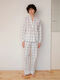 Women's pajamas made of boiled cotton Grid