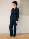 Women's pajamas made of boiled cotton Navy