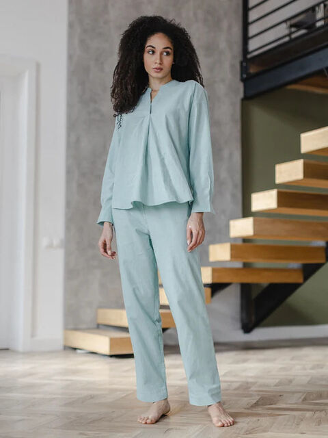 Women's pajamas made of boiled cotton Ocean