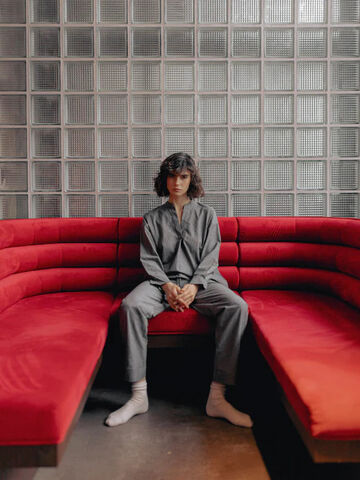 Women's pajamas made of boiled cotton Silver