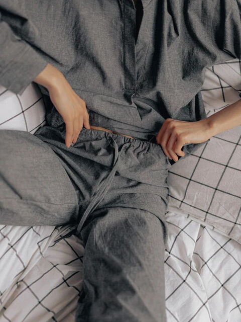 Women's pajamas made of boiled cotton Silver
