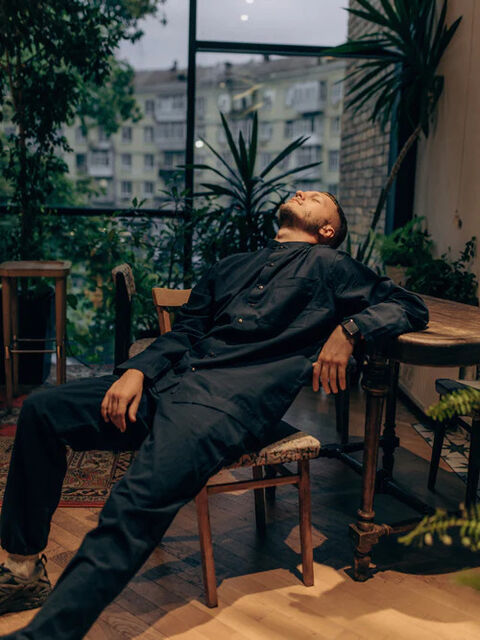 Піжама чоловіча з вареної бавовни Navy