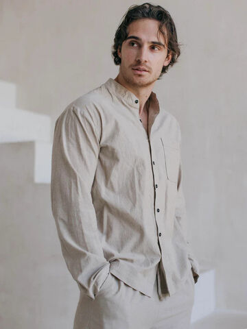 Сорочка чоловіча з вареної бавовни Almond