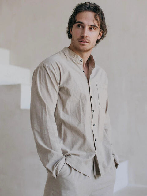 Сорочка чоловіча з вареної бавовни Almond