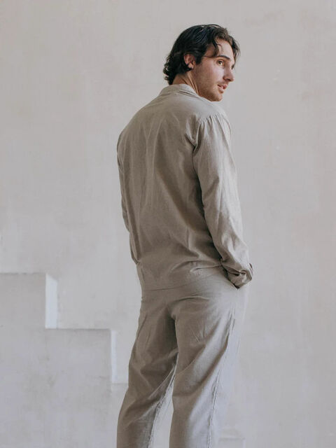 Сорочка чоловіча з вареної бавовни Almond