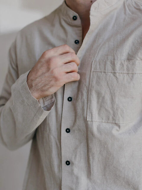 Сорочка чоловіча з вареної бавовни Almond