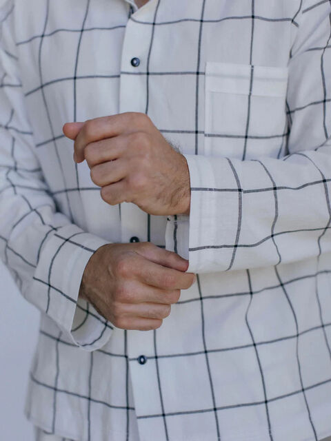 Сорочка чоловіча з вареної бавовни Grid