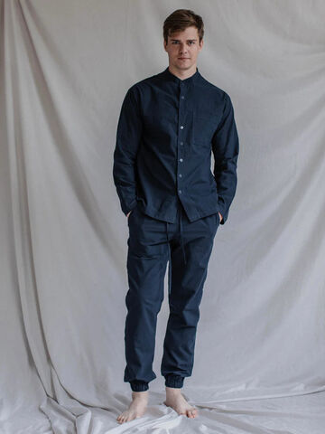 Сорочка чоловіча з вареної бавовни Navy
