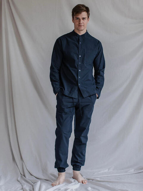 Сорочка чоловіча з вареної бавовни Navy