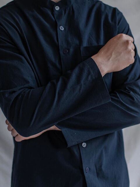 Сорочка чоловіча з вареної бавовни Navy