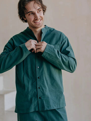 Сорочка чоловіча з вареної бавовни Smaragd