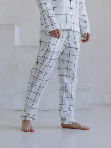Men's boiled cotton pants Grid