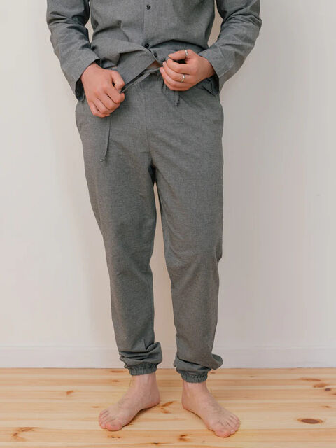 Men's boiled cotton pants Silver