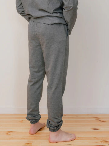 Men's boiled cotton pants Silver