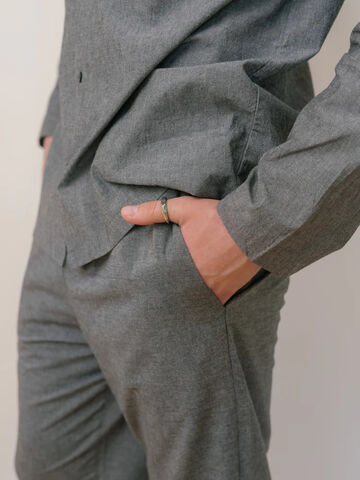 Men's boiled cotton pants Silver