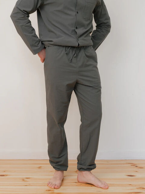 Men's boiled cotton pants Slate