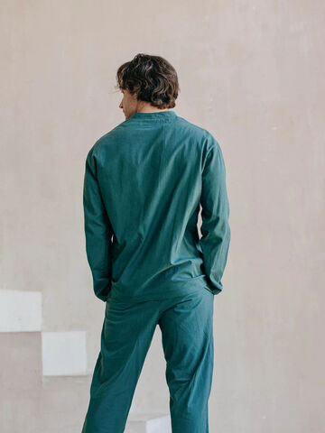 Men's boiled cotton pants Smaragd