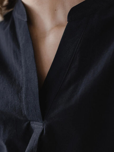 Women's shirt made of boiled cotton Black