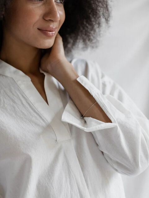 Women's shirt made of boiled cotton Creme
