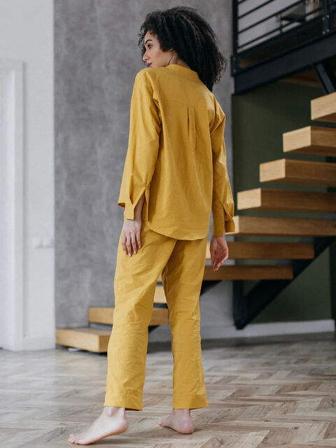 Women's shirt made of boiled cotton Curry