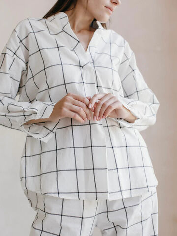 Women's shirt made of boiled cotton Grid