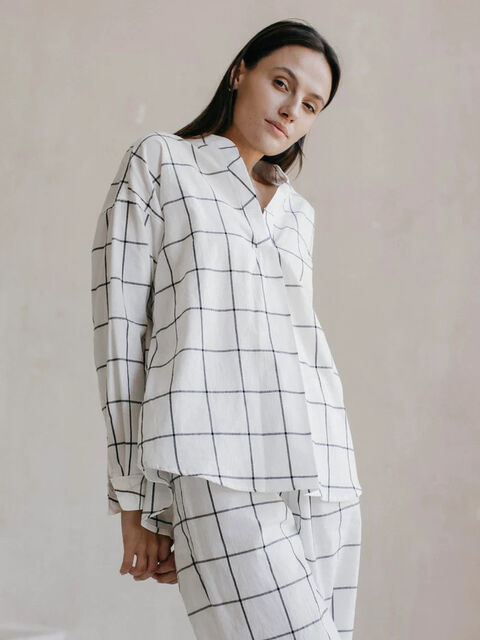 Women's shirt made of boiled cotton Grid