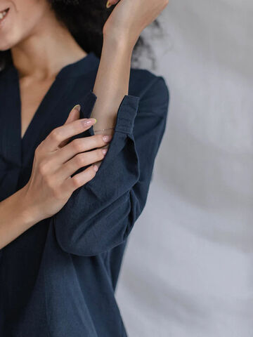 Women's shirt made of boiled cotton Navy