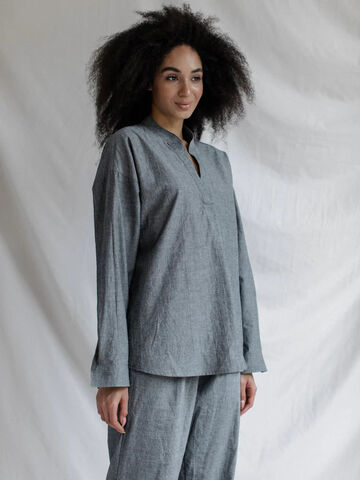 Women's shirt made of boiled cotton Silver